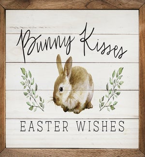 Bunny Kisses Easter Wishes Greenery Whitewash